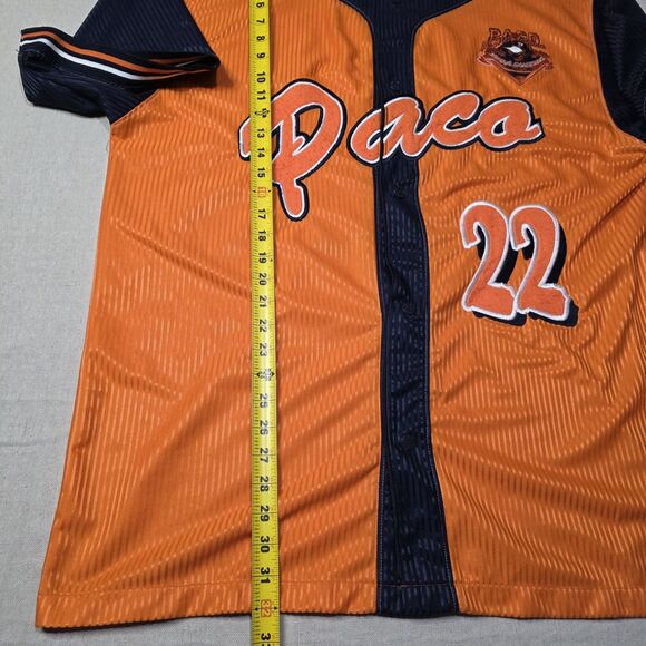 Vintage Y2K Paco Jeans Mens Baseball Jersey Orange And Black Button Up Size XXL - Picture 10 of 10